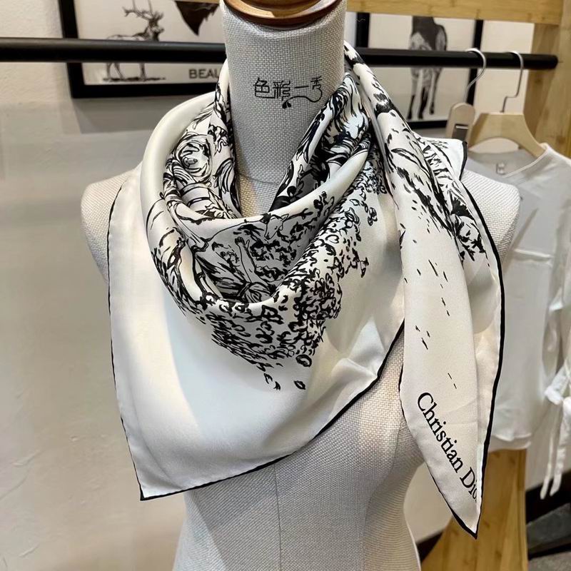 Dior silk scarf 90X90cm E16 (23)